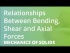 Relationships Between Bending, Shear and Axial Forces