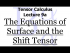 The Equations of Surface and the Shift Tensor