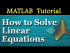 How to Solve Linear Equations