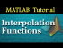 Interpolation Functions in MATLAB