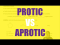 The difference between protic vs. aprotic solvents