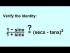 Verify the Identity: 1