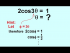 Solve 2cos(3theta)=1, theta=?