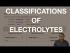 The Classification of Electrolytes