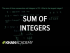 Challenge example: Sum of integers | Linear equations