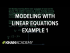 Modeling with linear equations example 1 | Linear equations and functions | 8th grade
