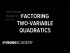 Example 7: Factor a polynomial with two variables by grouping