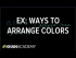 Example: Ways to arrange colors | Probability and combinatorics | Precalculus
