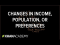 Changes in income, population, or preferences