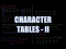 Character Tables 2