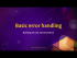 Building the site administration ## 07 Basic error handling