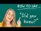 How to Say 