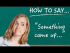 How to Say 