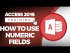 How to Use Numeric Fields in Microsoft Access 2016
